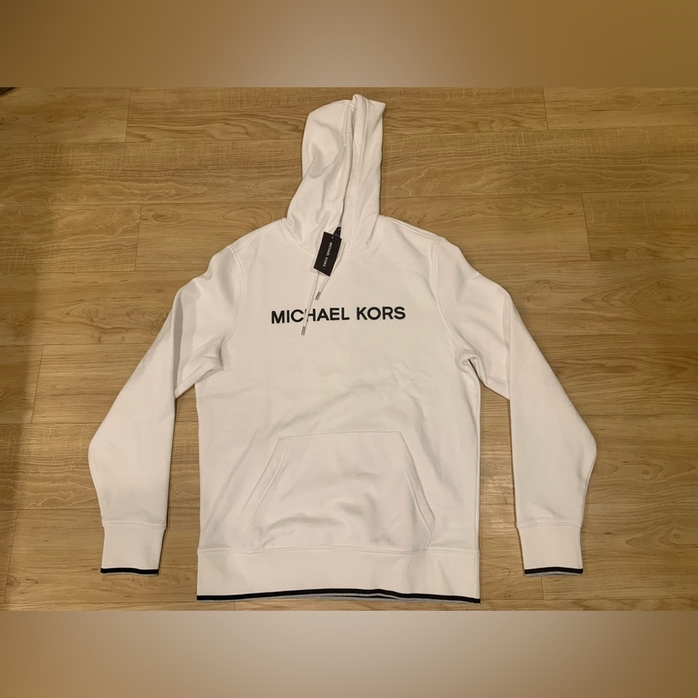 Michael Kors Men’s Embroidered Large Logo Stitched Pullover Hoodie Black M - XL